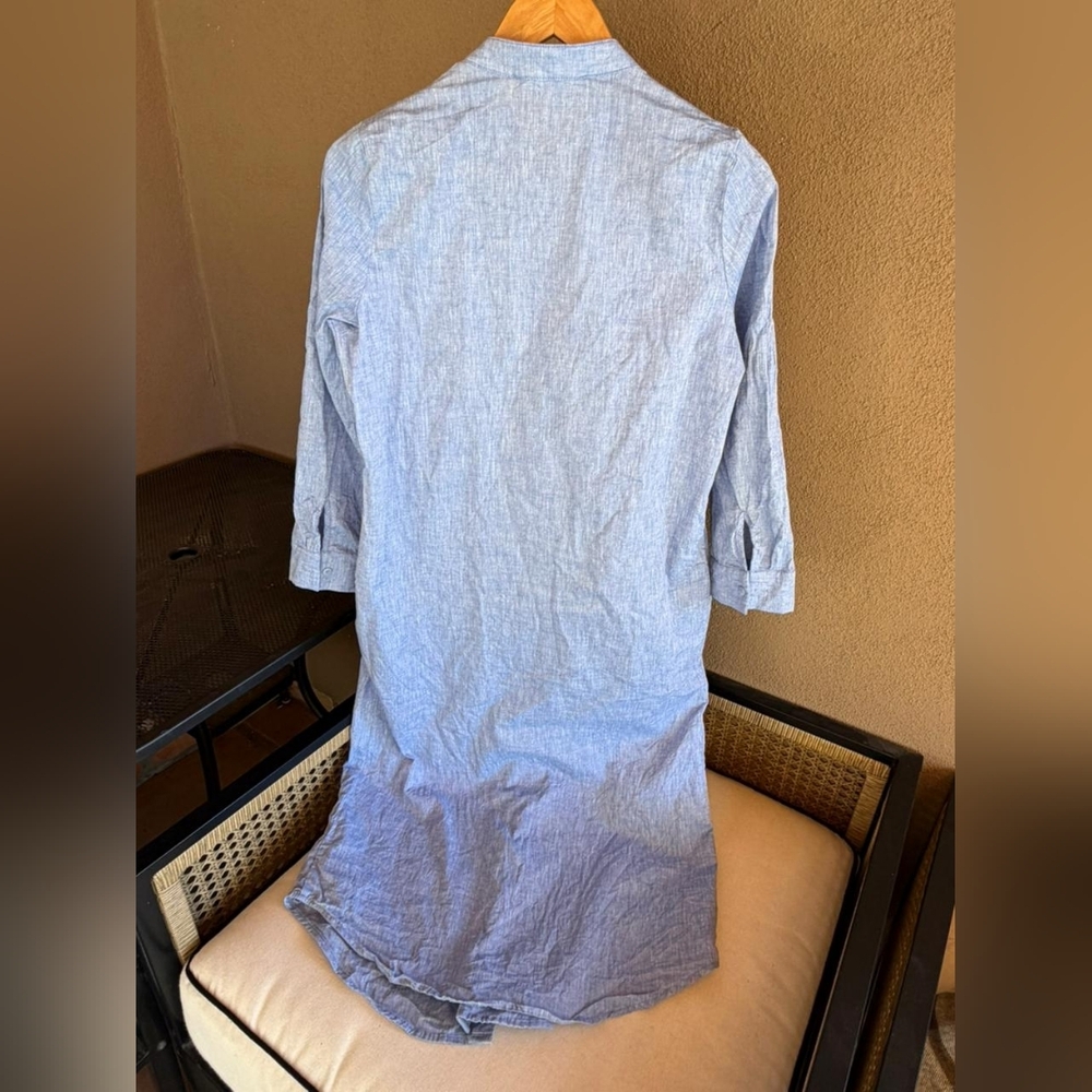 Tuckernuck Pomander Place Chambray Blue Button-Front Midi Dress 100% Cotton - Picture 3 of 4